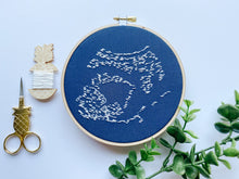 Load image into Gallery viewer, Navy Blue Sonogram Embroidery
