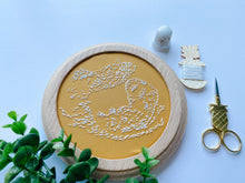 Load image into Gallery viewer, Mustard Sonogram Embroidery