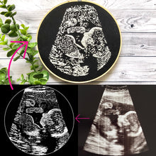 Load image into Gallery viewer, Classic Sonogram Embroidery Hoop