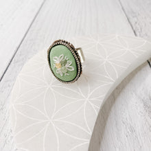 Load image into Gallery viewer, Hand Embroidered Ring - Floral 1