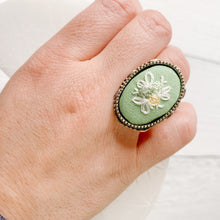 Load image into Gallery viewer, Hand Embroidered Ring - Butterfly 1
