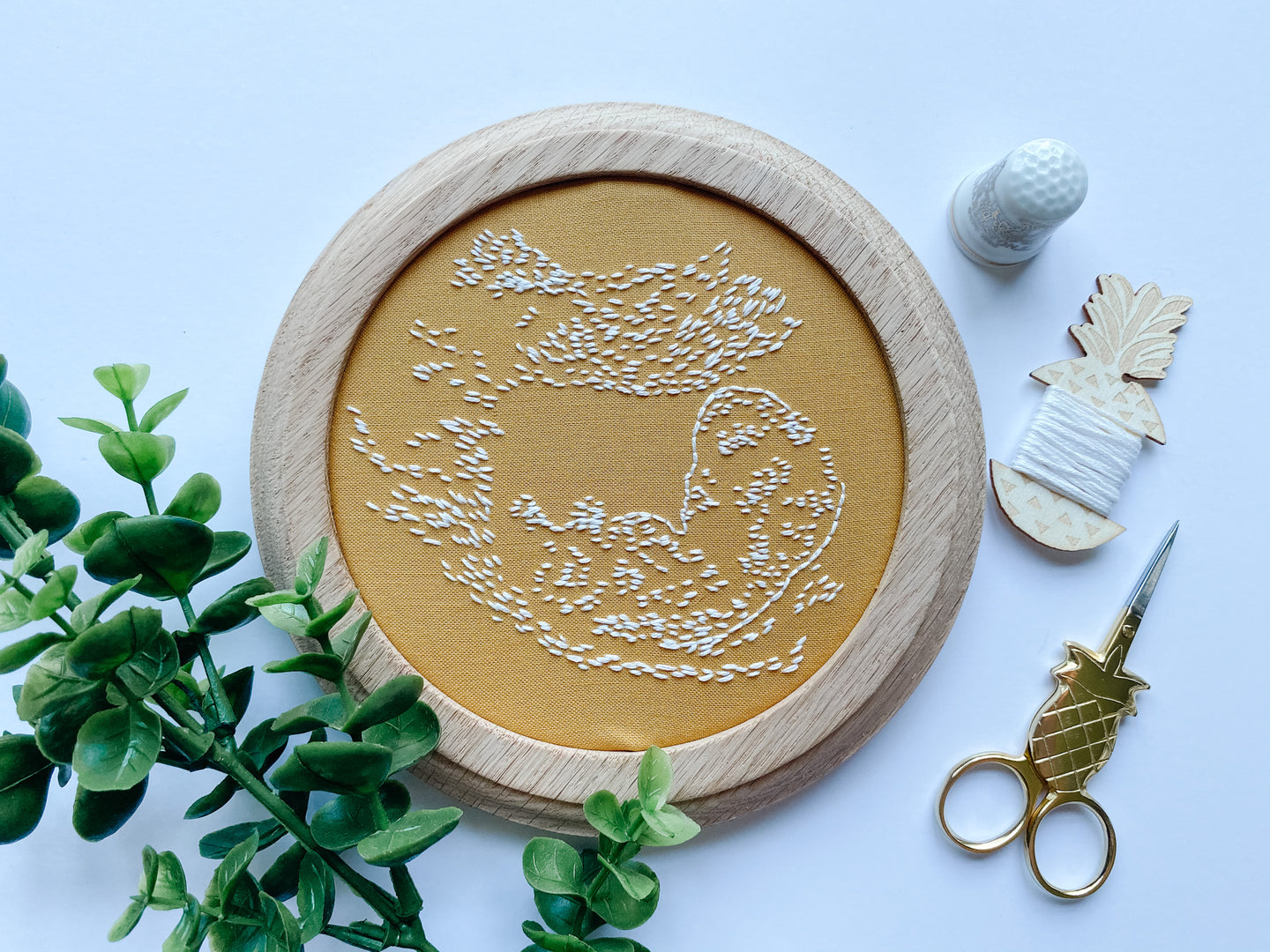 Mustard Sonogram Embroidery