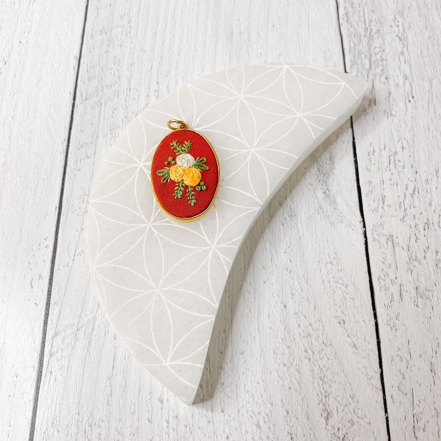 Hand Embroidered Necklace - Floral Bouquet 6