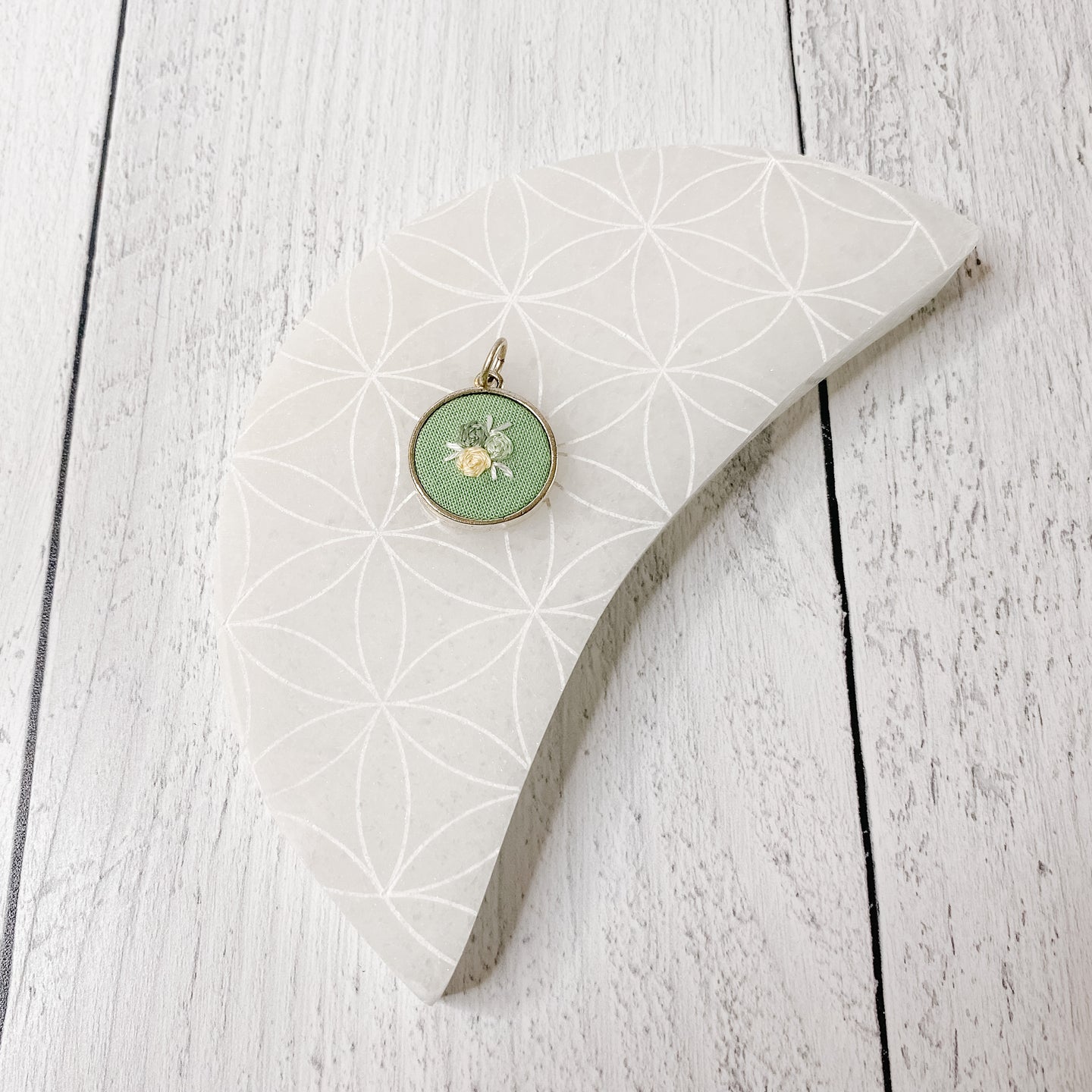 Hand Embroidered Necklace - Mini Floral Bouquet 4